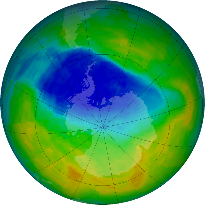 Antarctic ozone map for 15 November 1994